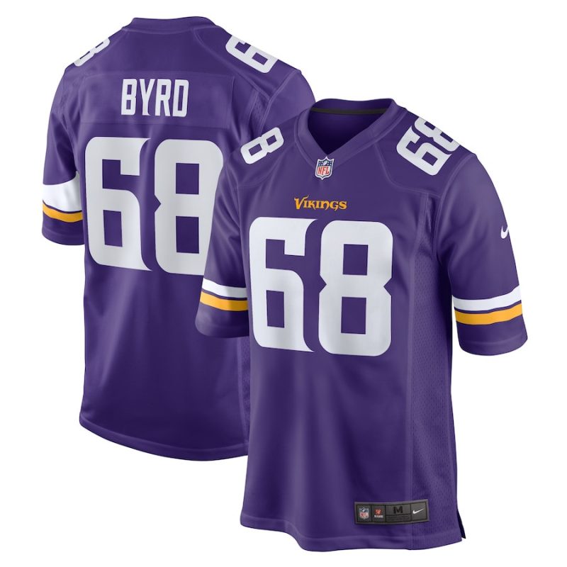 henry byrd 68 minnesota vikings men team game jersey purple