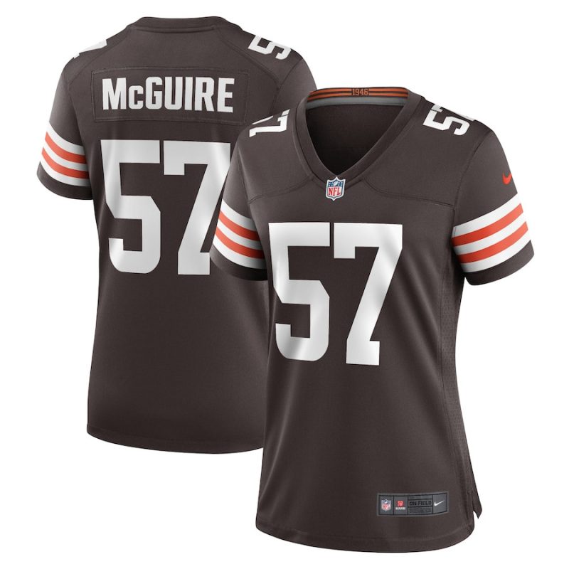 isaiah mcguire 57 cleveland browns women team game jersey brown