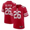 isaiah oliver 26 san francisco 49ers men game jersey scarlet