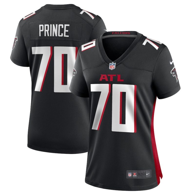 isaiah prince 70 atlanta falcons women team game jersey black