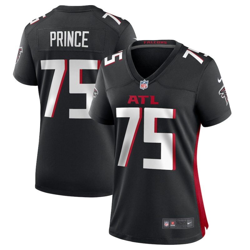 isaiah prince 75 atlanta falcons womens team game jersey black