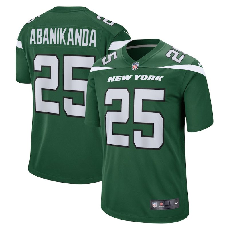 israel abanikanda 25 new york jets men game jersey gotham green