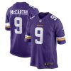 j j mccarthy 9 minnesota vikings 2024 nfl draft first round pick player game jersey purple