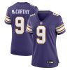 j j mccarthy minnesota vikings 2nd alternate 2024 nfl draft first round pick player game jersey purple