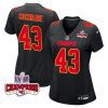 jack cochrane 43 kansas city chiefs super bowl lviii champions 4 stars patch fashion game women jersey carbon black