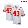 jack cochrane 43 kansas city chiefs super bowl lviii patch game youth jersey white