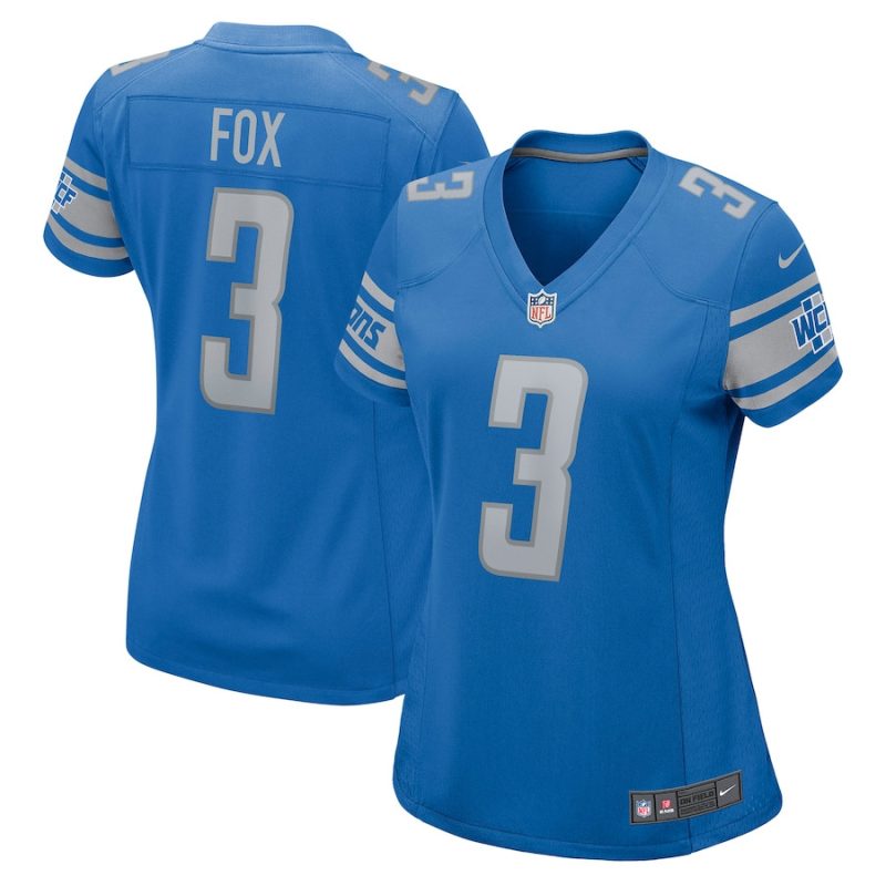 jack fox 3 detroit lions women game jersey blue