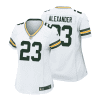 jaire alexander 23 green bay packers women away game jersey white