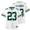 jaire alexander 23 green bay packers youth away game jersey white