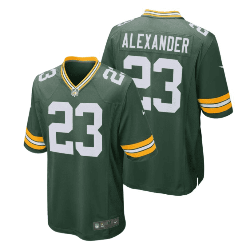 jaire alexander 23 green bay packers youth home game jersey green