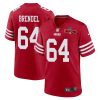 jake brendel 64 san francisco 49ers nfc champions patch game men jersey scarlet