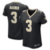 jake haener 3 new orleans saints womens game jersey black