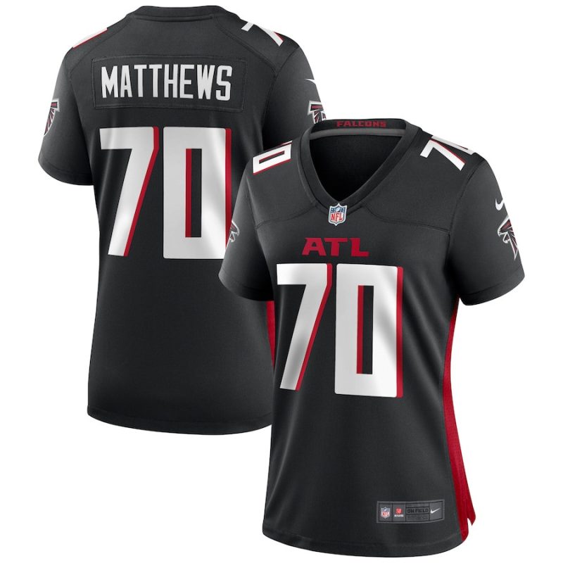 jake matthews 70 atlanta falcons womens game jersey black