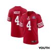 jake moody 4 san francisco 49ers super bowl lviii patch game youth jersey scarlet