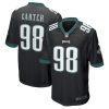 jalen carter 98 philadelphia eagles men alternate team game jersey black