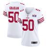 jalen graham 50 san francisco 49ers super bowl lviii patch game women jersey white