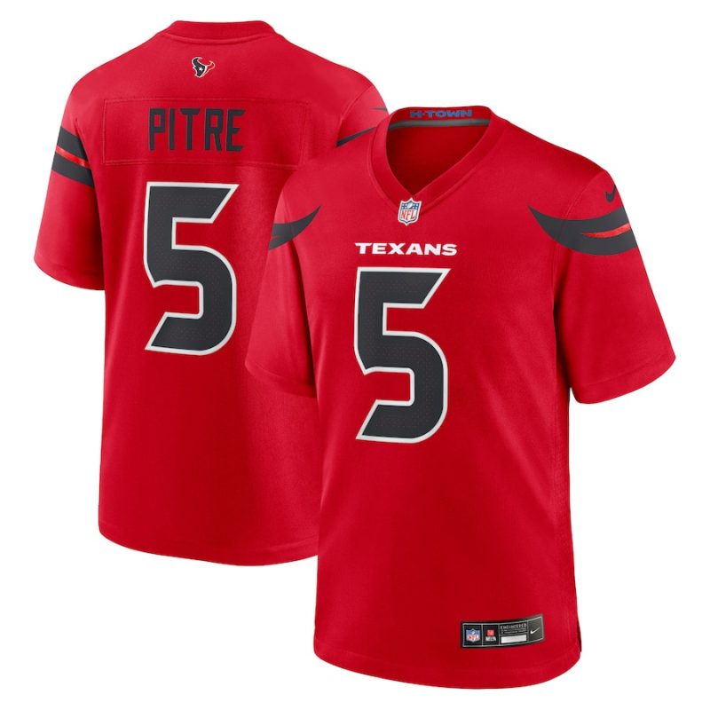 jalen pitre 5 houston texans game jersey men red