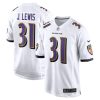 jamal lewis 31 baltimore ravens men retired game jersey white