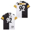 james harrison 92 pittsburgh steelers two toned retro throwback men jersey black white