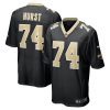 james hurst 74 new orleans saints mens game jersey black