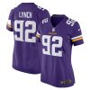 james lynch 92 minnesota vikings women game jersey purple