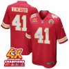 james winchester 41 kansas city chiefs super bowl lviii champions 4x game men jersey red