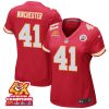 james winchester 41 kansas city chiefs super bowl lviii champions 4x game women jersey red