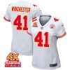 james winchester 41 kansas city chiefs super bowl lviii champions 4x game women jersey white