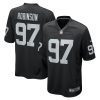 janarius robinson 97 las vegas raiders men team game jersey black