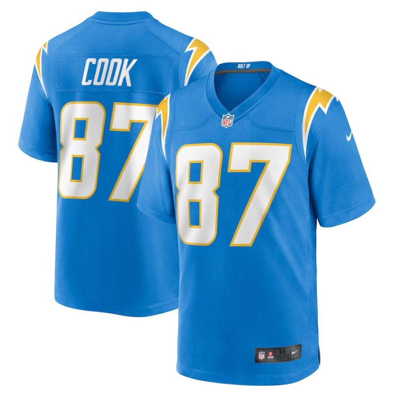 jared cook 87 los angeles chargers men game jersey powder blue