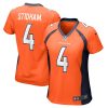 jarrett stidham 4 denver broncos women game player jersey orange