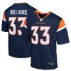 javonte williams 33 denver broncos alternate game youth jersey navy