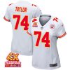 jawaan taylor 74 kansas city chiefs super bowl lviii champions 4x game women jersey white