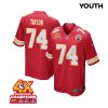 jawaan taylor 74 kansas city chiefs super bowl lviii champions 4x game youth jersey red