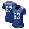 jc hassenauer 63 new york giants women team game jersey royal