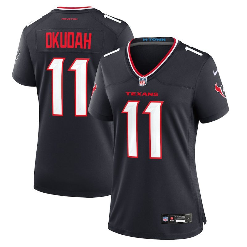 jeff okudah 11 houston texans team game women jersey navy