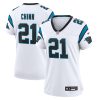 jeremy chinn 21 carolina panthers womens game jersey white