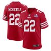 jeremy mcnichols 22 san francisco 49ers super bowl lviii patch game men jersey scarlet