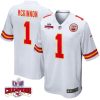 jerick mckinnon 1 kansas city chiefs super bowl lviii champions 4 stars patch game men jersey white