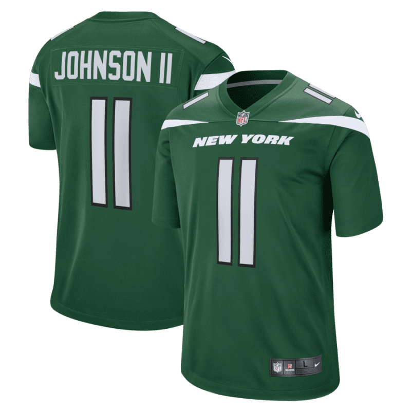 jermaine johnson ii 11 new york jets men game jersey gotham green