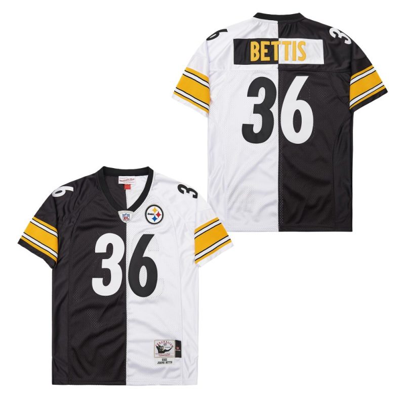 jerome bettis 36 pittsburgh steelers two toned retro throwback men jersey black white