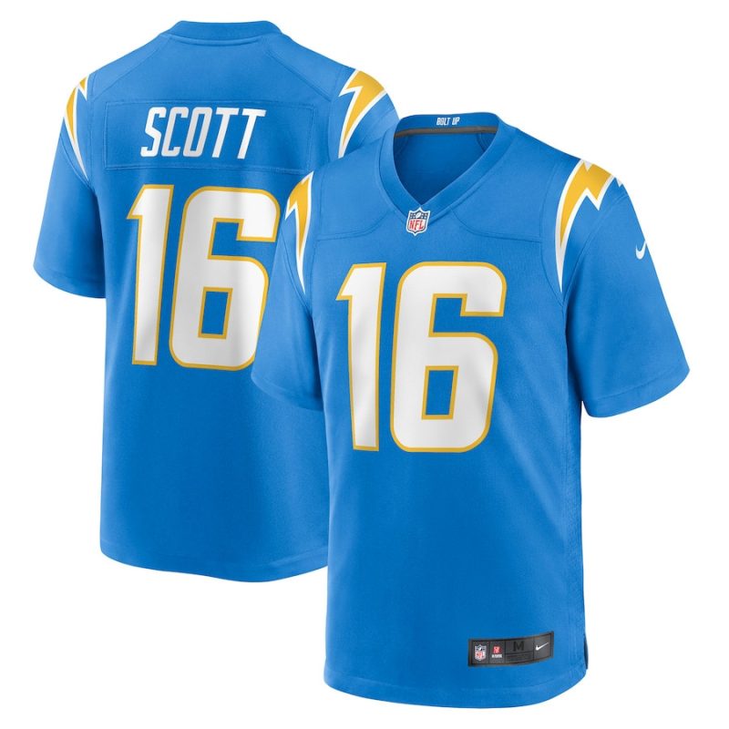 jk scott 16 los angeles chargers men game jersey powder blue