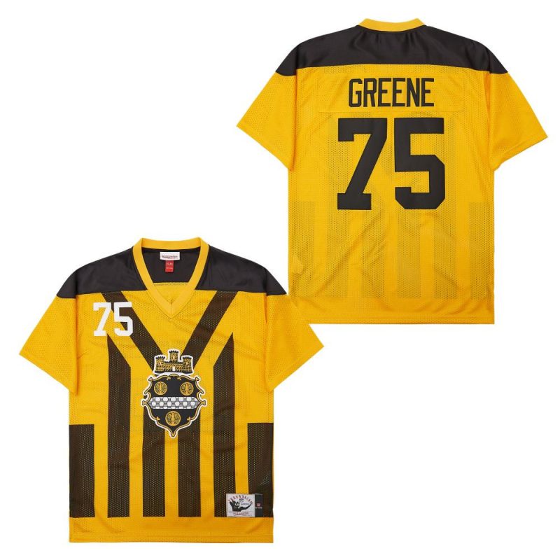 joe greene 75 pittsburgh steelers retro throwback legacy men jersey black yellow