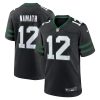 joe namath 12 new york jets alternate game men jersey legacy black