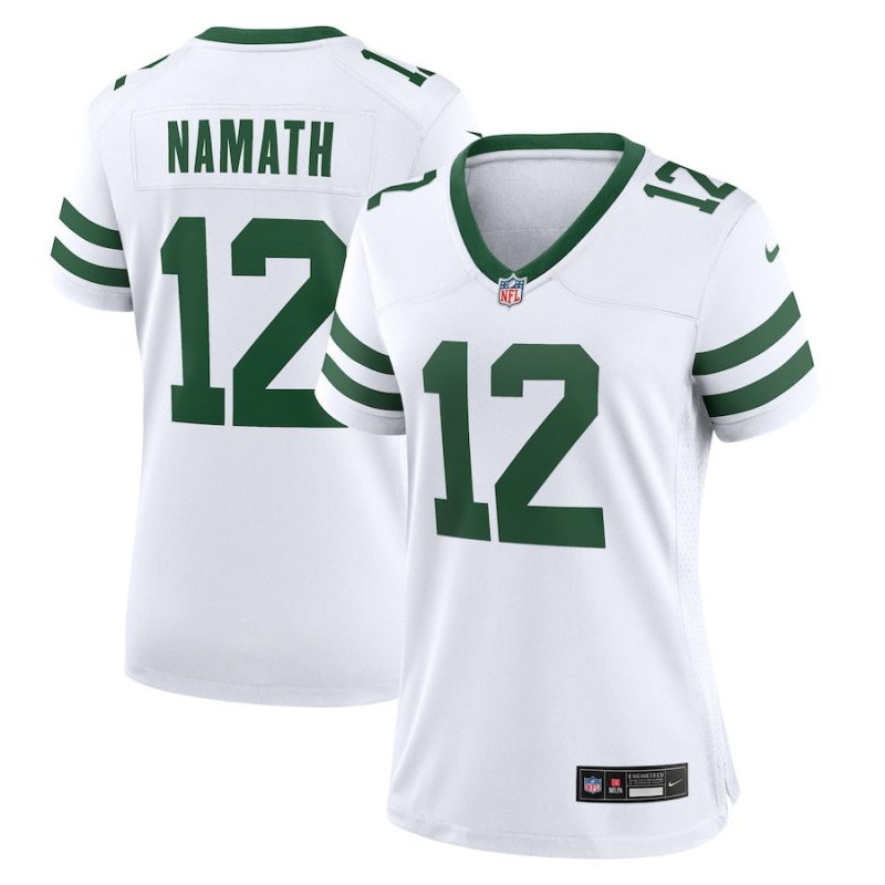 joe namath 12 new york jets game jersey retired player women white