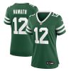 joe namath 12 new york jets game jersey women green