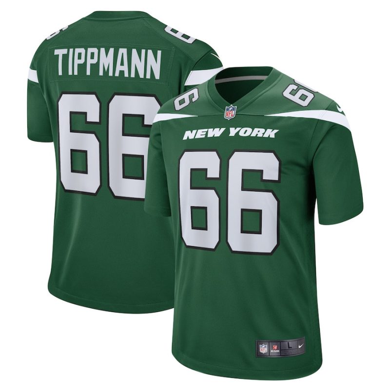 joe tippmann 66 new york jets men game jersey gotham green