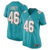 john lovett 46 miami dolphins women game jersey aqua