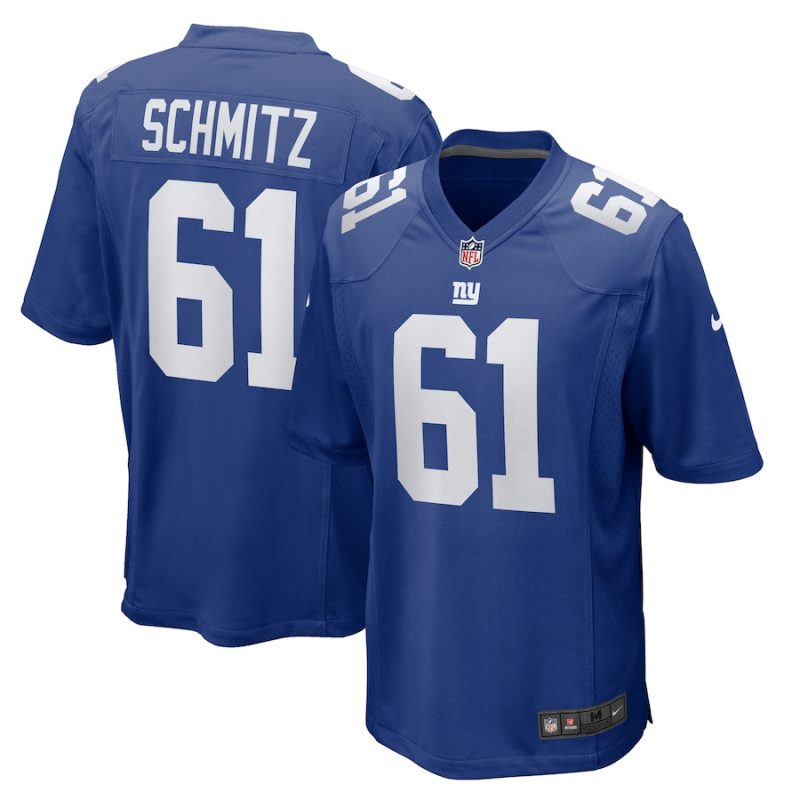 john michael schmitz 61 new york giants men team game jersey royal