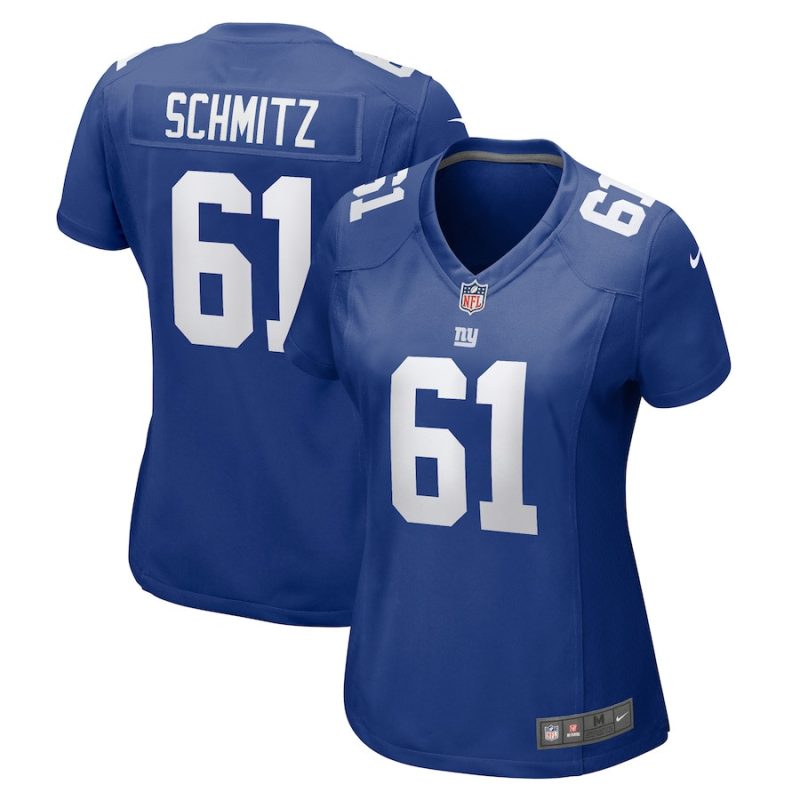 john michael schmitz 61 new york giants women team game jersey royal